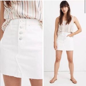 Madewell Rigid Denim A-Line White Skirt 28